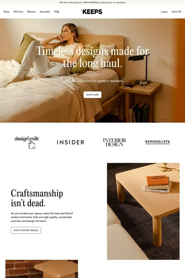 Keeps Home – Solid oak furniture for modern dwellers. - Landing design inspiration