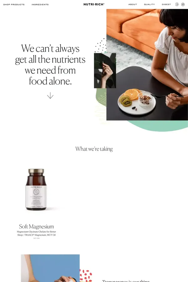 Nutri-Rich | Better Vitamins - Landing design inspiration