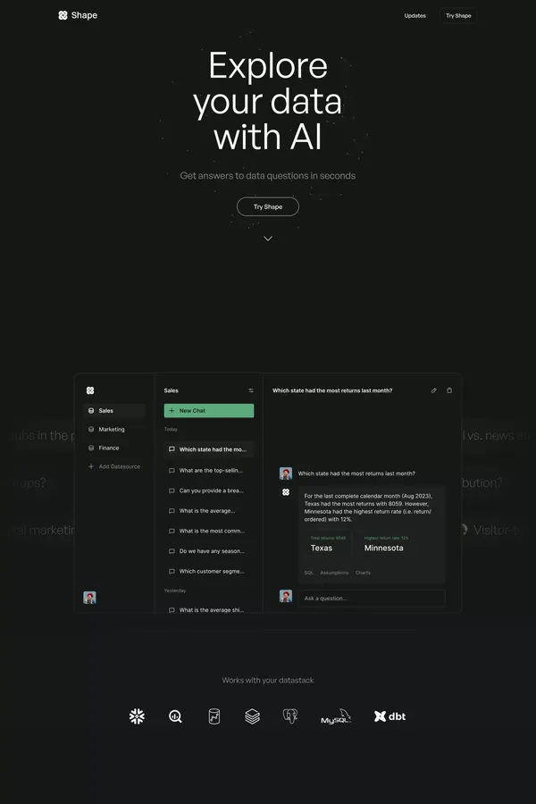 Shape - Landing design inspiration