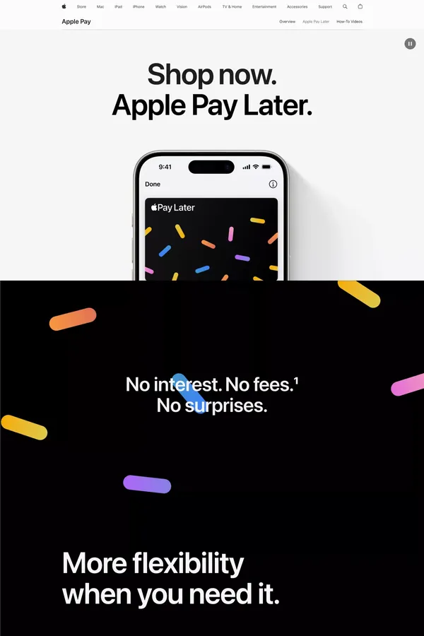 Apple Pay - Apple Pay Later - Apple - Landing design inspiration