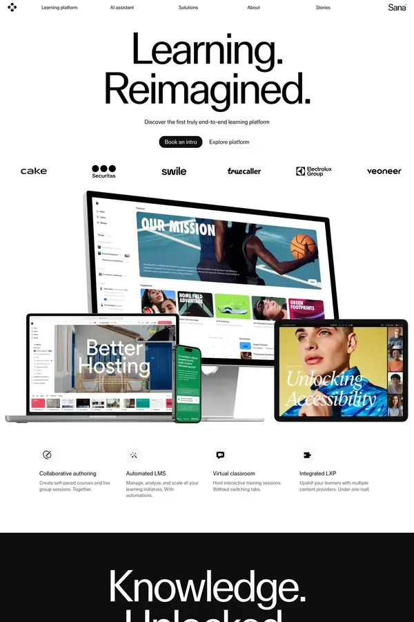 Augmenting human intelligence | Sana - Landing design inspiration