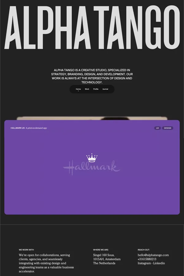 Alpha Tango - Portfolio design inspiration