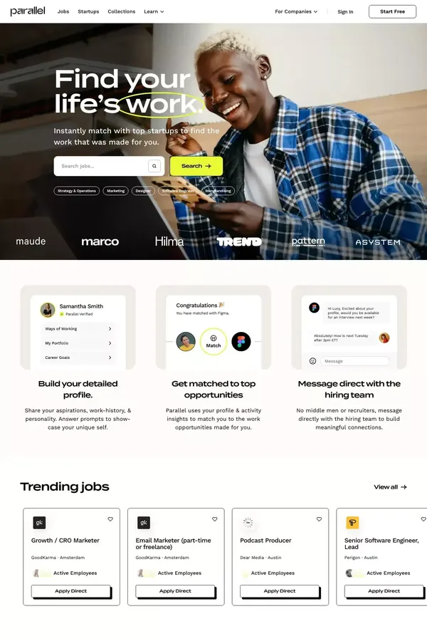 Find your life's work. - Landing design inspiration