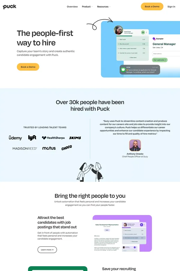 Puck - Find your People - Landing design inspiration