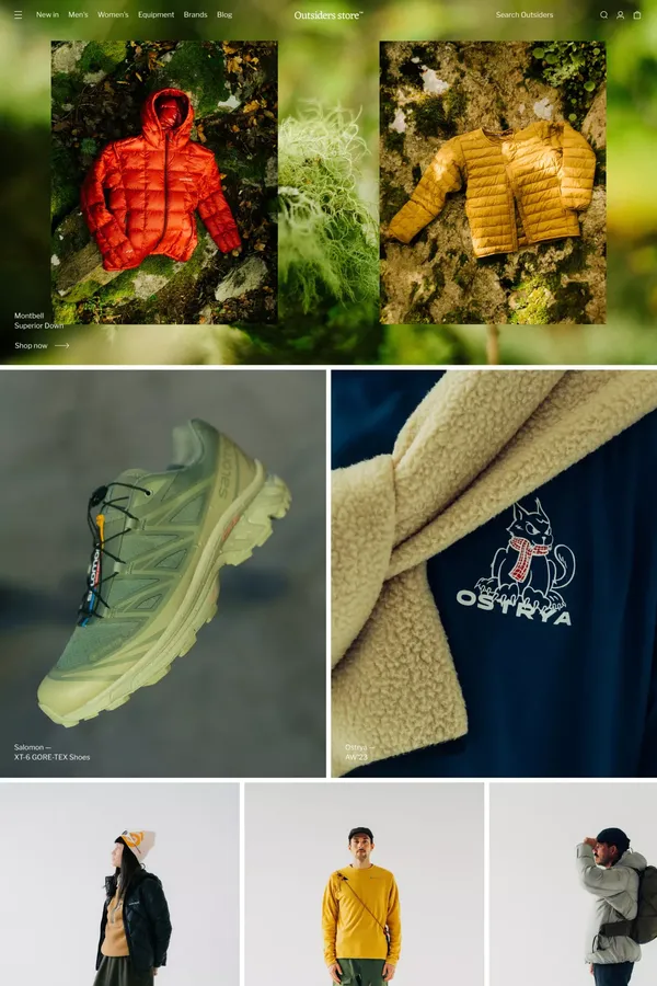 Outsiders Store - Outdoor Clothing & Equipment– Outsiders Store UK - Ecommerce design inspiration