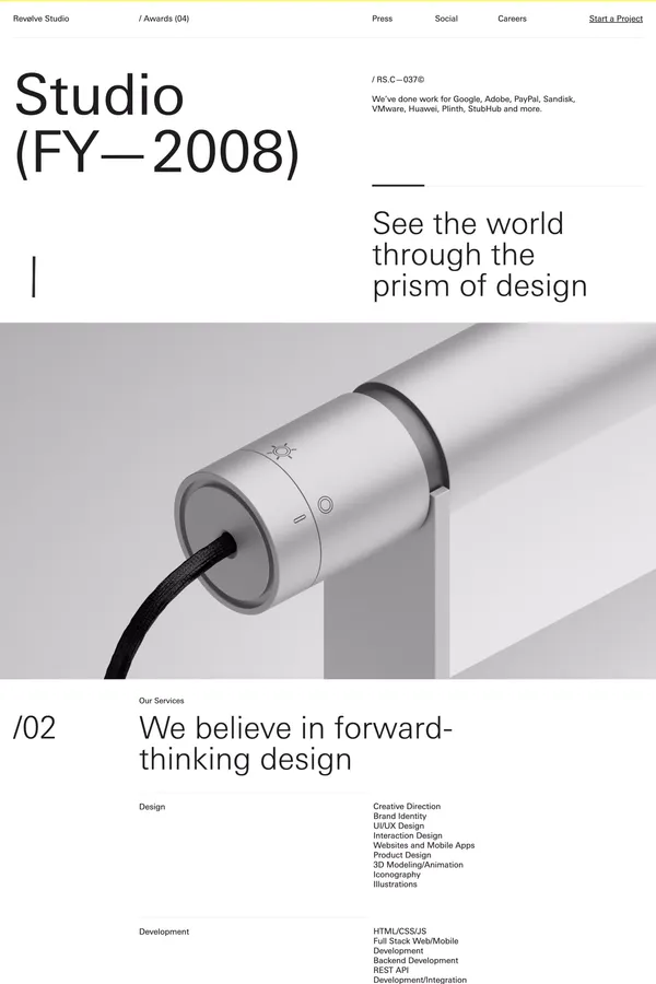 Revølve Studio - Portfolio design inspiration