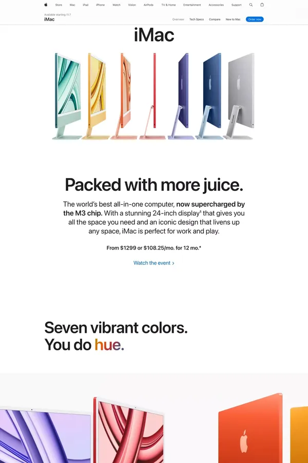 iMac - Apple - Landing design inspiration