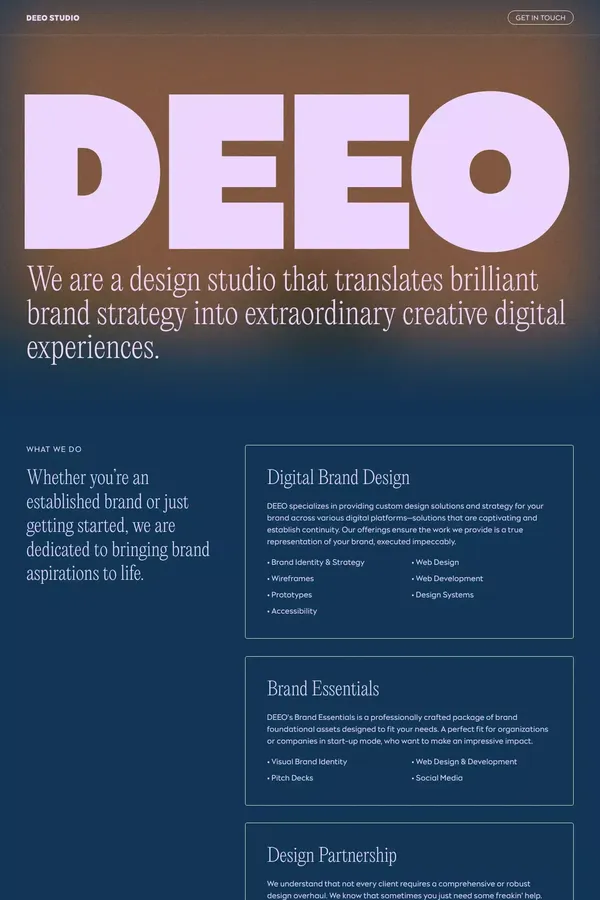 DEEO - A Digital Design Studio - Portfolio design inspiration