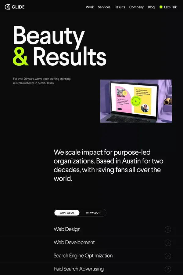 Austin Web Design, Development & SEO - Texas-based Company - Portfolio design inspiration
