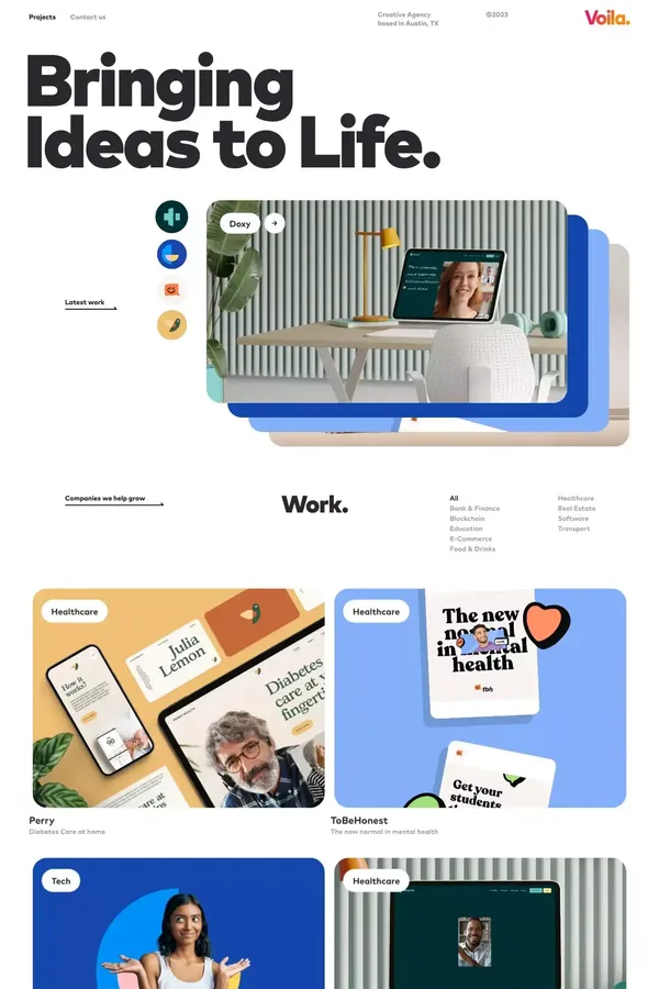 Voila — Creative Studio based in Austin,Tx - Portfolio design inspiration