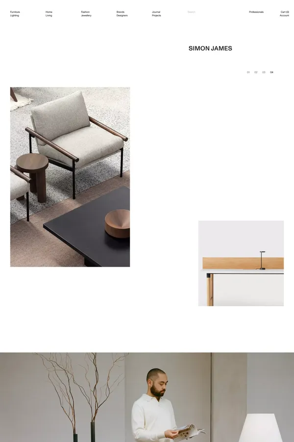 Simon James | The most relevant contemporary design brands of today, from furniture and lighting, to homewares and accessories. - Ecommerce design inspiration