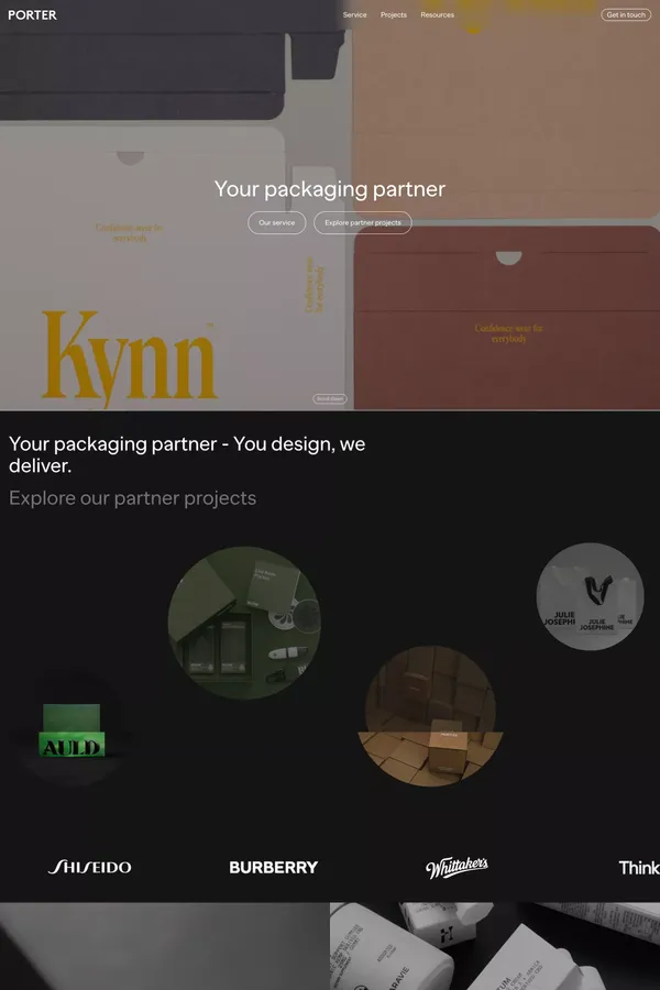 Porter Packaging | You design, we deliver - Portfolio design inspiration