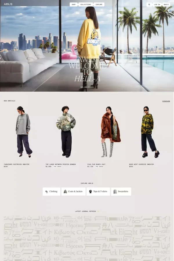 ARK/8 - Official Website - Ecommerce design inspiration