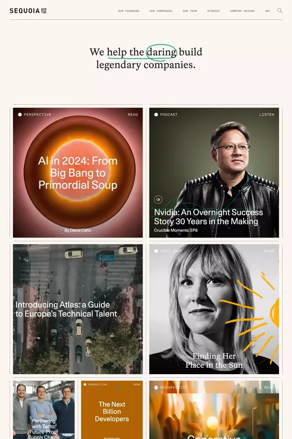 Sequoia Capital - Portfolio design inspiration