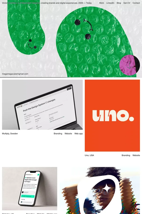 Victor Vorontsov  /  Product Designer - Branding - Web - Mobile - Print - Portfolio design inspiration