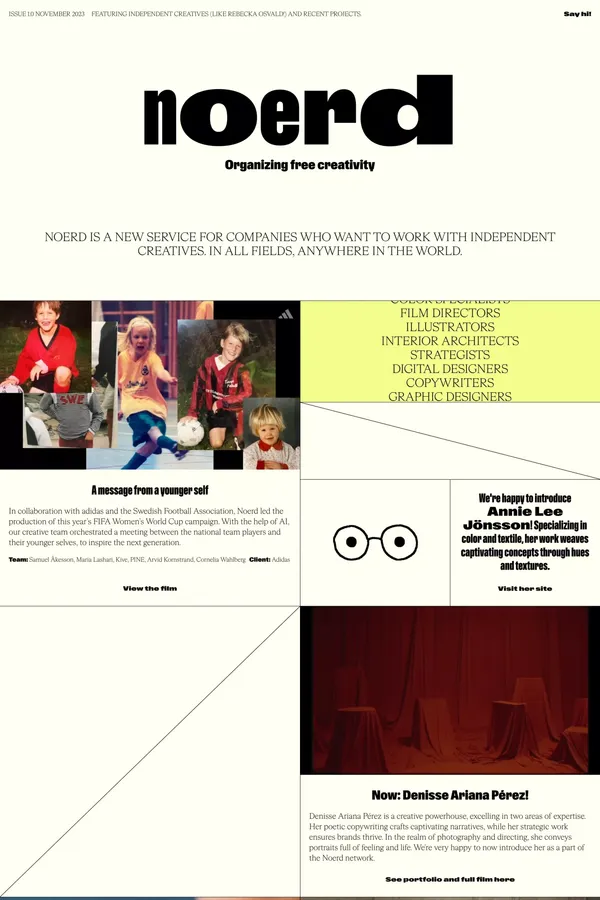 Noerd – Organizing free creativity - Portfolio design inspiration