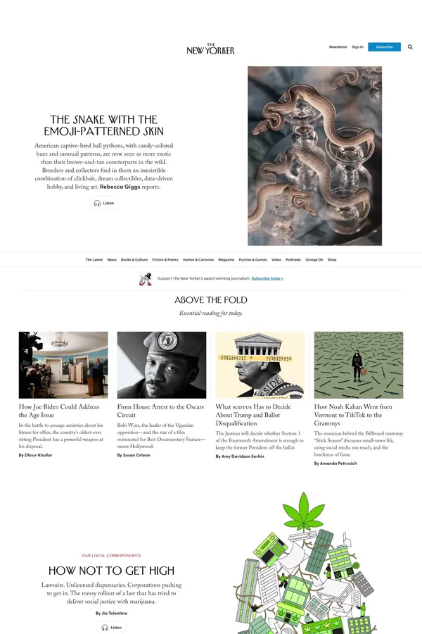 The New Yorker - Blog design inspiration