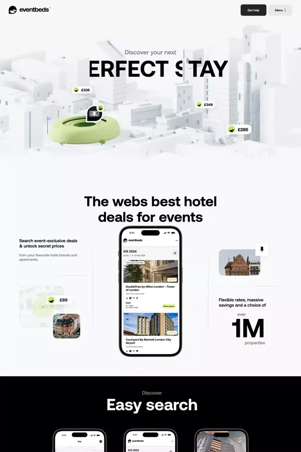 Event Beds - Landing design inspiration