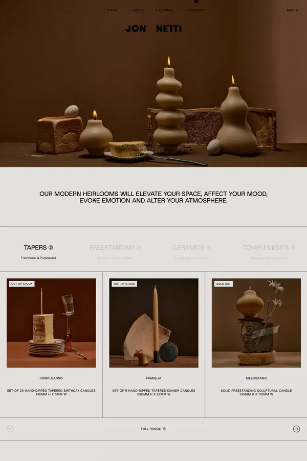 JON NETTI - Ecommerce design inspiration