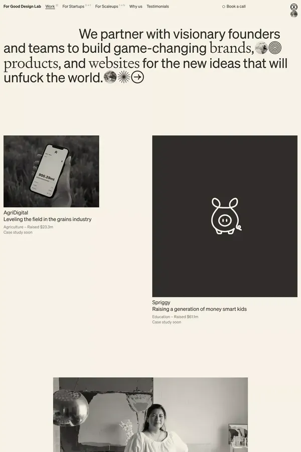 For Good Design Lab – Work - Portfolio design inspiration