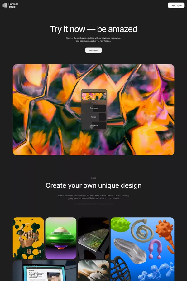 Endless Tools - Landing design inspiration