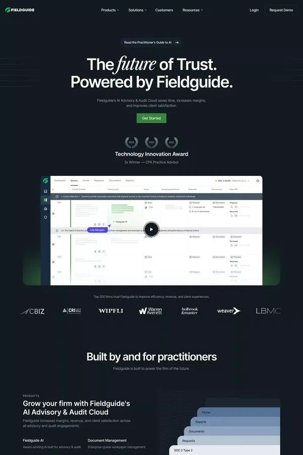 Fieldguide Advisory & Audit Cloud - Landing design inspiration