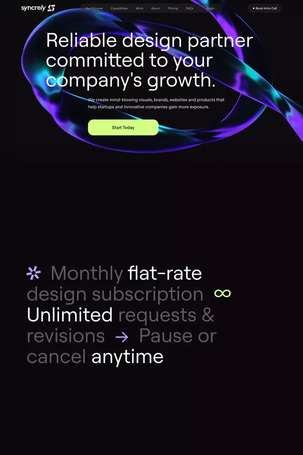 Syncrely - Reliable design partner committed to your company's growth. - Portfolio design inspiration