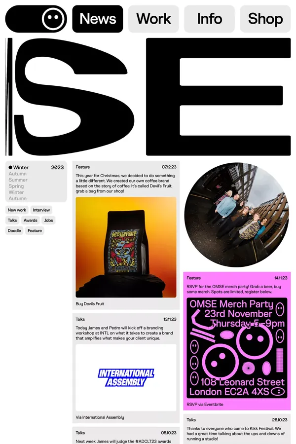 OMSE - Portfolio design inspiration