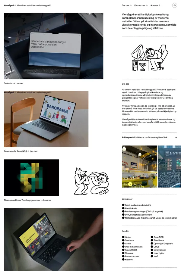 Fin, rask og tilgjengelig nettside? Værsågod! - Portfolio design inspiration