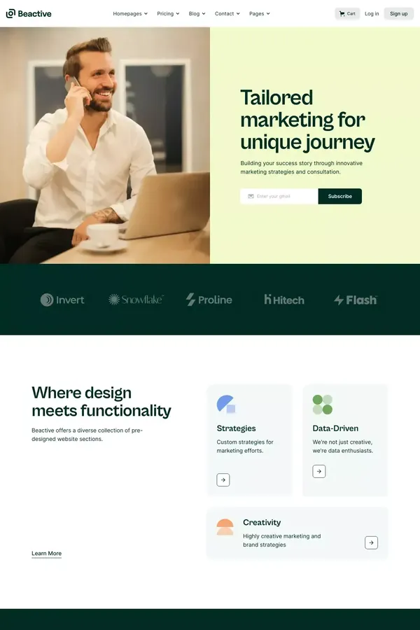 Homepage 03 - Beactive - Webflow Ecommerce website template - Template design inspiration