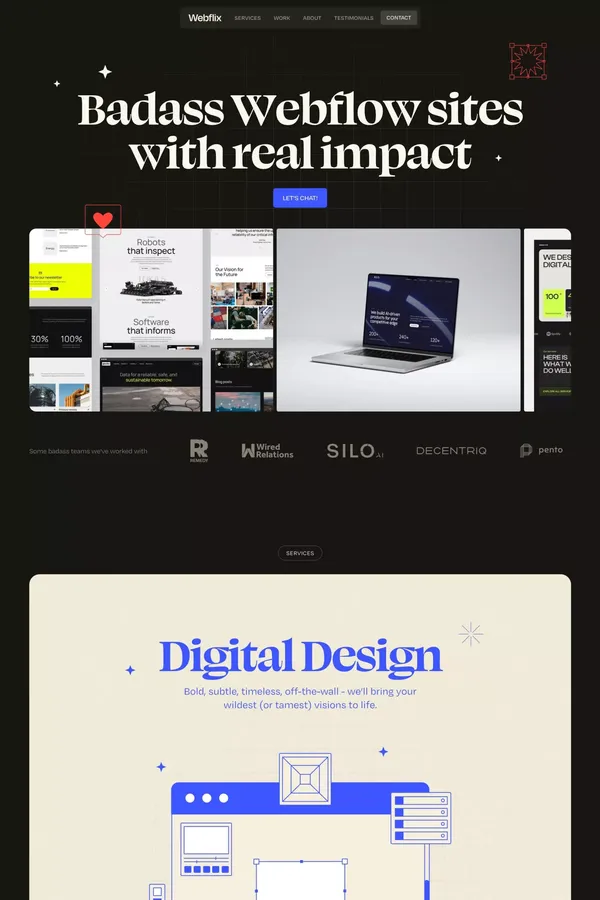 Webflix Studio | Supporting badass marketing teams with top-notch design and development.