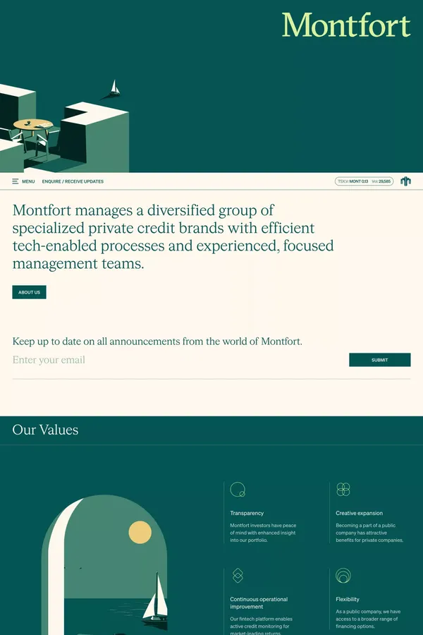 Montfort - Private Credit Manager - Landing design inspiration