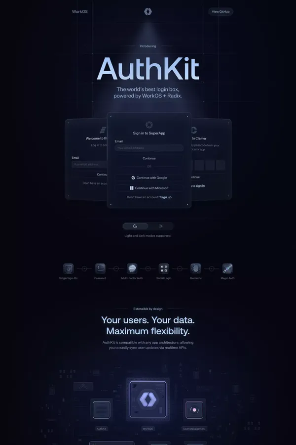 AuthKit by WorkOS - Landing design inspiration