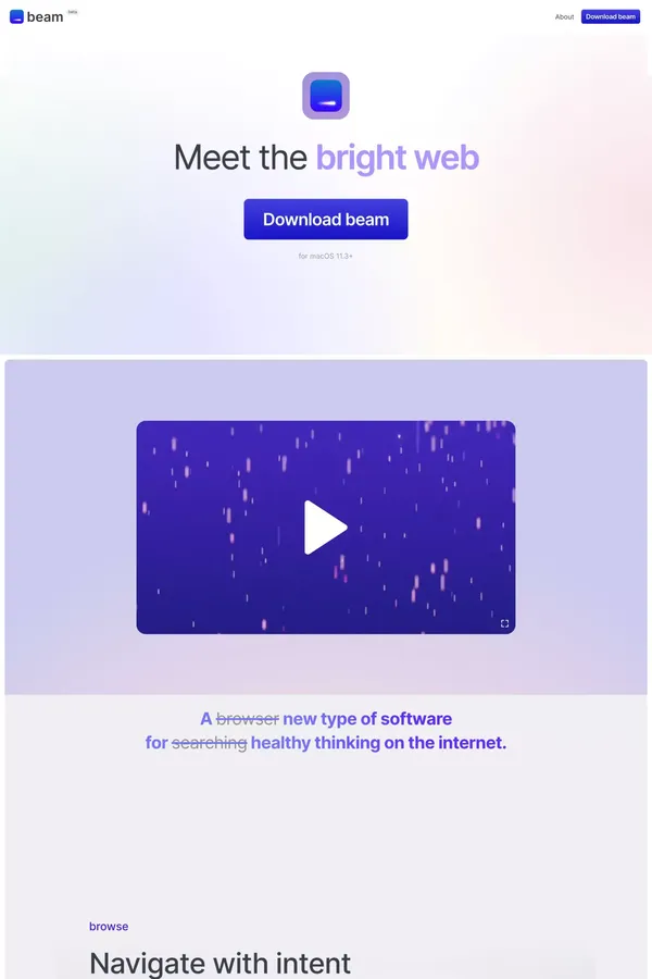 Meet the bright web – beam - Landing design inspiration