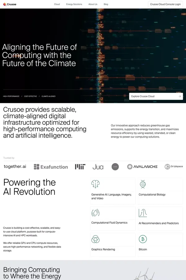 Crusoe - Landing design inspiration