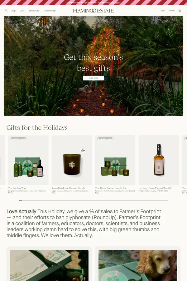 Flamingo Estate - Ecommerce design inspiration