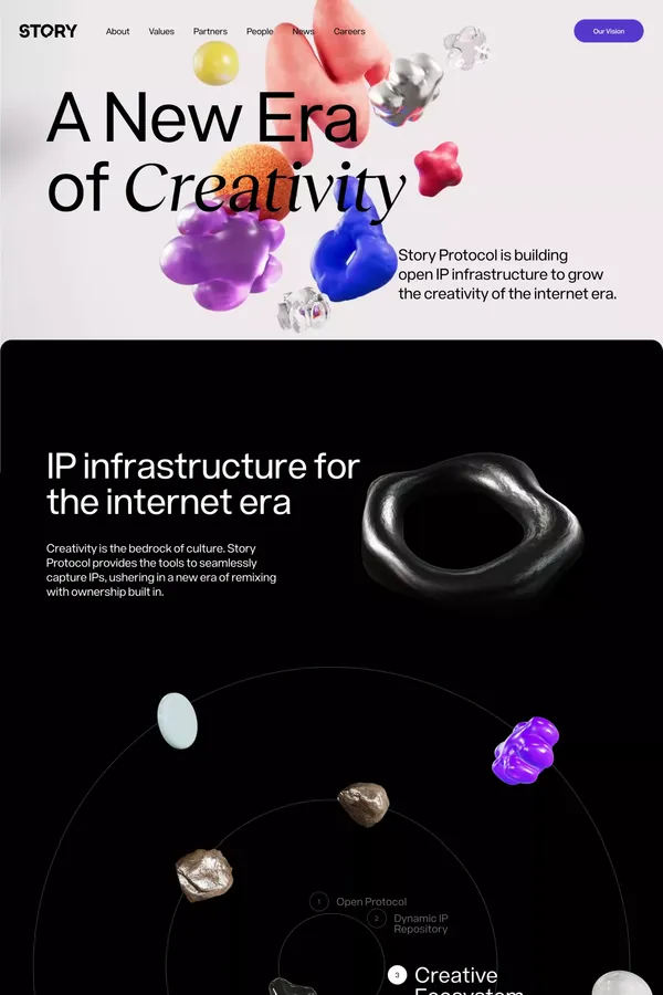 Story Protocol - Landing design inspiration