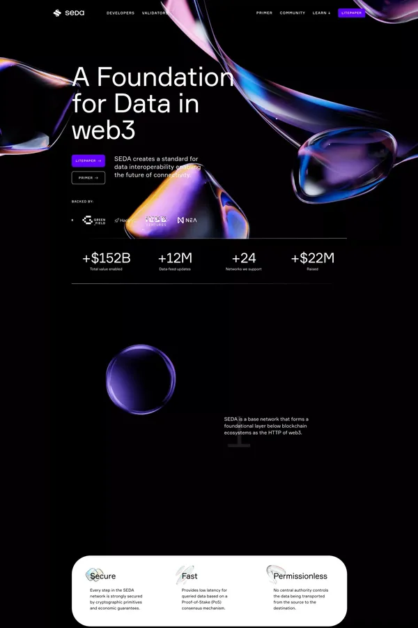 SEDA - Landing design inspiration