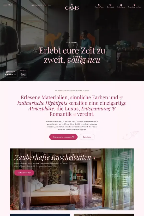 GAMS zu zweit | Kuschelhotel im Bregenzerwald - Landing design inspiration