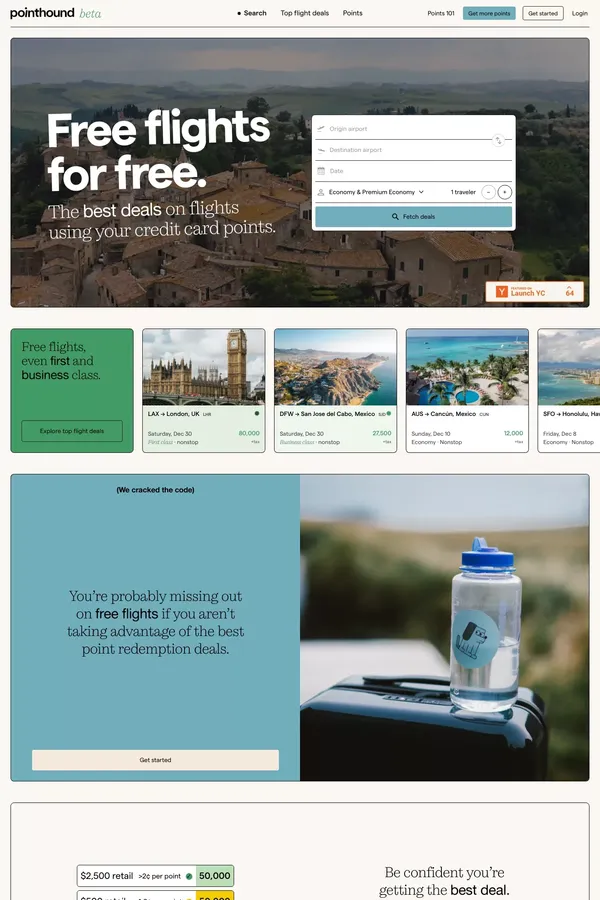 Pointhound - Landing design inspiration