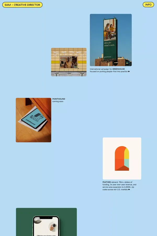 Sam Clark - Portfolio design inspiration