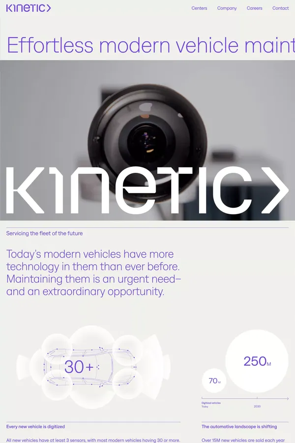 Kinetic | Effortless modern vehicle maintenance - Landing design inspiration