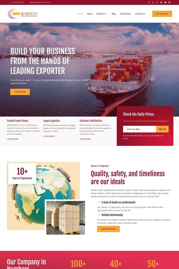 Best Agricultural Products Exporters from India - website design inspiration