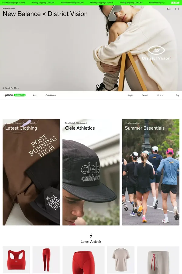 Up There Athletics - Ecommerce design inspiration