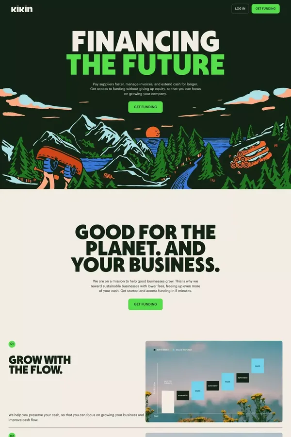 Kikin - Landing design inspiration