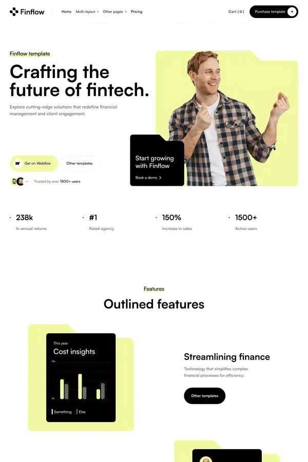 Finflow - Webflow Ecommerce website template