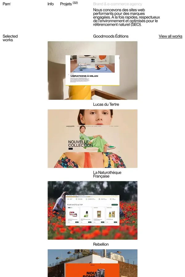 Agence web Toulouse, Pam — Création de site internet et stratégie - Portfolio design inspiration