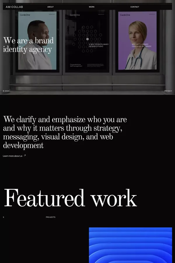 AM:Collab - Brand identity and design studio - Portfolio design inspiration