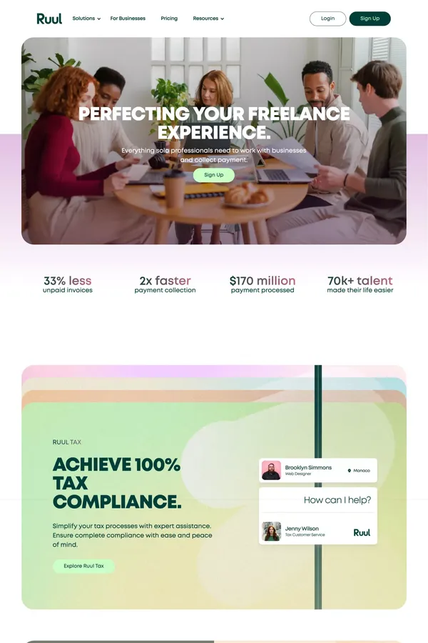Ruul I Worktech Solutions for Modern and Global Work - Landing design inspiration