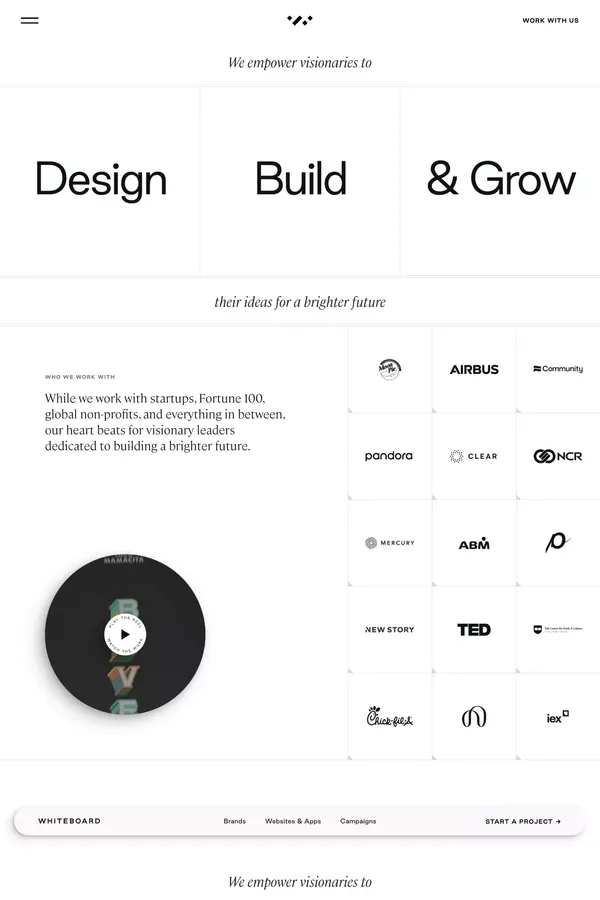 Whiteboard | a creative agency for purposeful ventures - Portfolio design inspiration